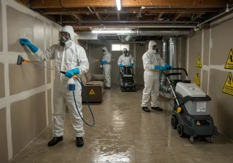 Basement Moisture Removal and Structural Drying process in Unionville, TN